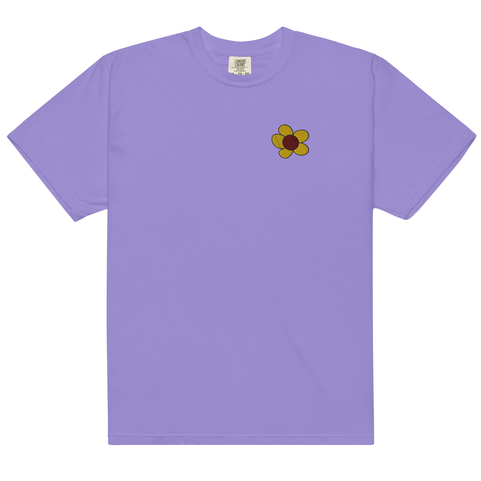 Yellow Flower Embroidered Tee